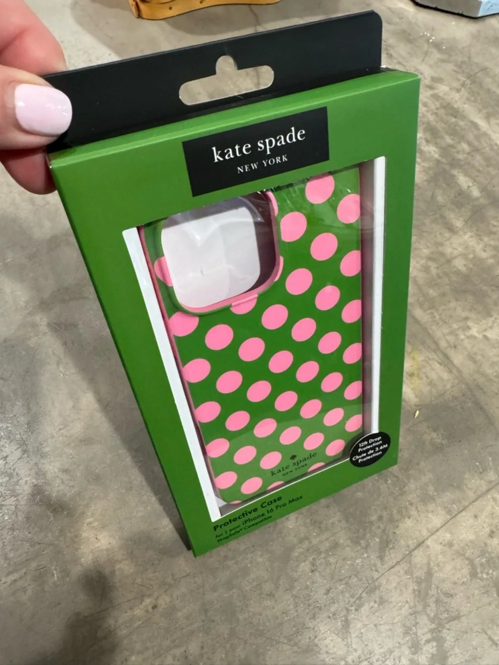 kate spade Green with Pink Polka Dot Protective Phone Case